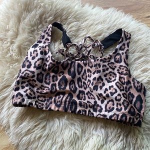 ONZIE || Leopard Print Strappy Sports Bra